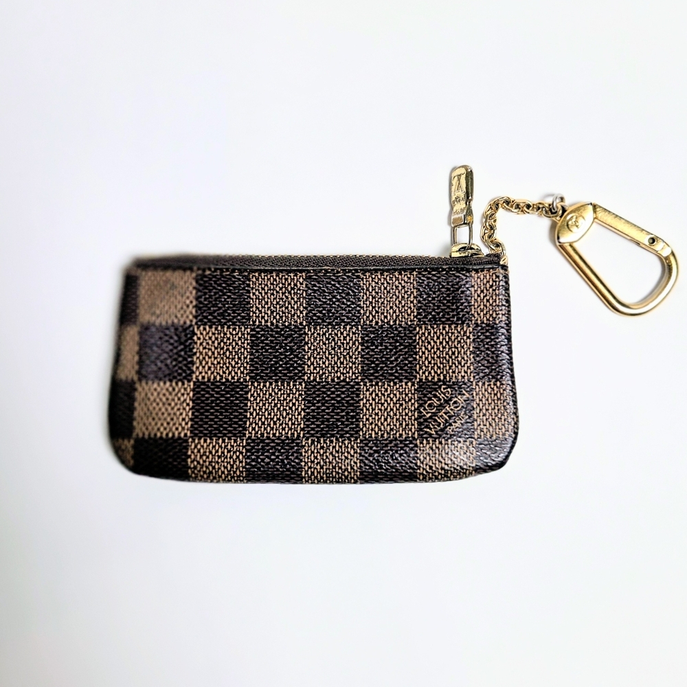 LOUIS VUITTON Damier Ebene Key Pouch Wallet With Zipper